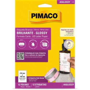 Imagem de Etiqueta A5 GLOSSY 149X210MM 12FLSX1 ETIQ. CX.C/10 - Pimaco
