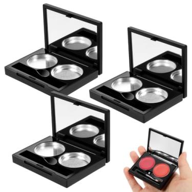 Imagem de POPETPOP Paleta De Sombras Vazia Com 3 Peças: Estojo Portátil Para Maquiagem, Batom, Blush E Pó - Viagem Faça Você Mesmo
