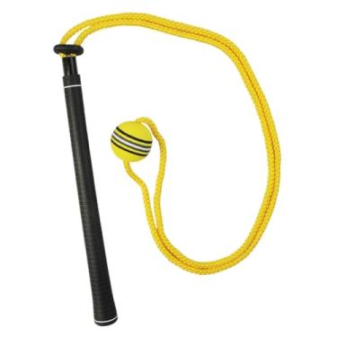 Imagem de Baoblaze Treinamento de swing de corda de golfe, equipamento de prática de velocidade de golfe para velocidade, força, link, jogadores de golfe, Amarelo