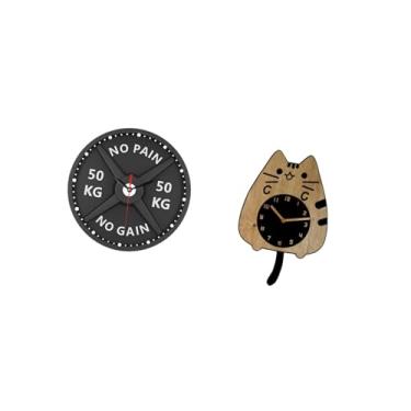 Imagem de Bothyi Relógio de Parede Decorativo Criativo de Gato, Ornamento Fofo E Silencioso, Relógio de Academia de 12 Polegadas para Decoração de Casa, Cozinha, Escri