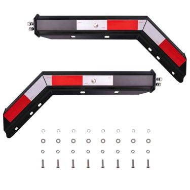 Imagem de ASFOSAL Ganchos de aba de lama para semis, preto, 76,8 cm de comprimento, padrão de parafuso de montagem do suporte: 3,5 cm, mola de 8 mm carregada, 5 cm + superfície alargada, 1 pacote completo