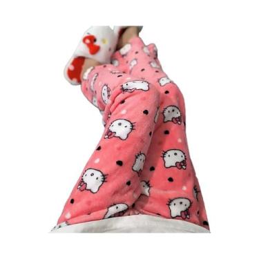 Imagem de Calças De Pijama De Fleece Macio Para Mulheres Sanrio Hello Kitty Kawa
