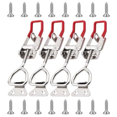 Imagem de 4 peças 4001 braçadeira de trava com fechadura, trava ajustável de liberação rápida de aço inoxidável 304 para tampa de defumador, caixa de ferramentas, capacidade de retenção de 99,8 kg