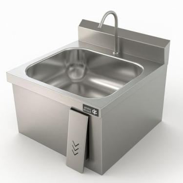 Imagem de Pia Lavatório Cirúrgico Grande Com Acionador Inox Assepsia