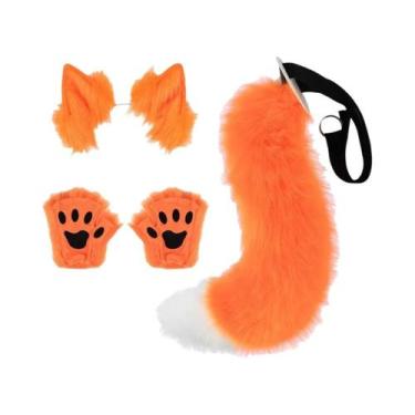 Imagem de Fantasia De Cosplay De Orelhas De Raposa De Pelúcia Feita À Mão, Acess