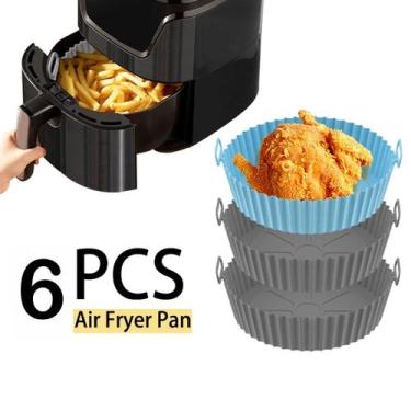 Imagem de Kit 6 Formas Silicone Antiaderente Para Airfryer - King