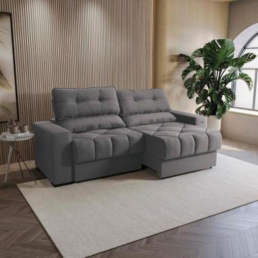 Imagem de Sofá Retrátil Kappesberg Sander Veludo Titanio