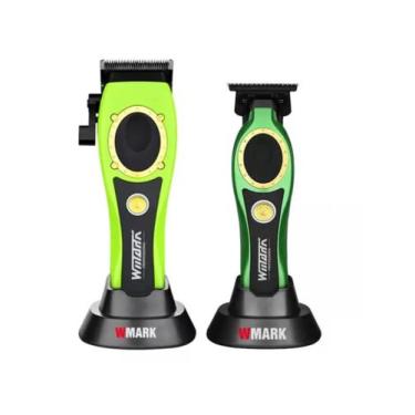 Imagem de Kit 2 Maquina de Cabelo Corte Wmark NG 7030 + Acab. NG 7230, Verde