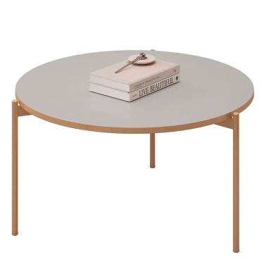 Imagem de Mesa de Centro Redonda Para Sala Pé Metal Nala D04 Bali - Mpozenato