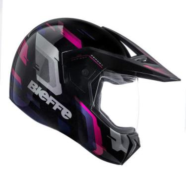 Imagem de Capacete Moto Bieffe 3 Sport Horizon, Preto com Rosa, 58