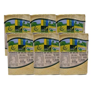Imagem de Kit 6X: Farinha de Milho Grossa (Para Cuscuz) Orgânica Coopernatural 500g