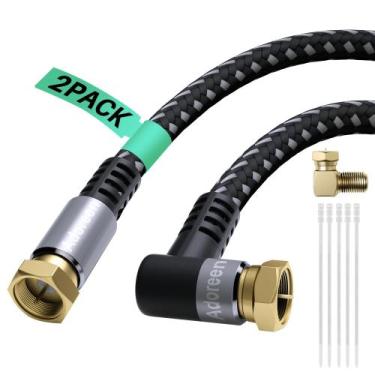 Imagem de Cabo coaxial Adoreen de 4,5 m, pacote com 2 unidades, RG6, com blindag