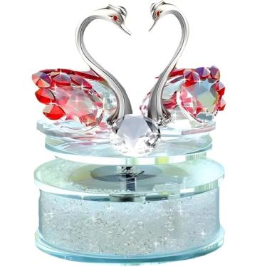 Imagem de Purificador de ar de carro Crystal Swan - difusor aromático giratório movido a energia solar para painel interior de carro, presente para mulheres no Natal, Dia dos Namorados, aniversário, aniversário
