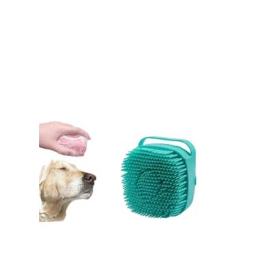 Imagem de Escova Massageadora com Dispenser de Shampoo – Banho Fácil e Relaxante para Cachorros e Gatos