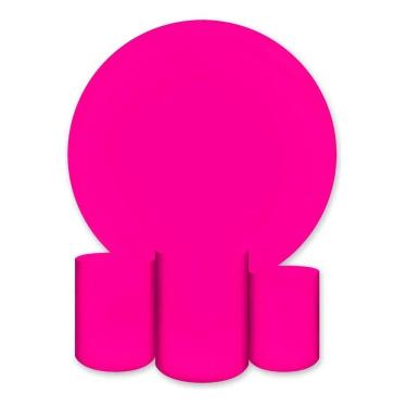 Imagem de Painel Redondo E Capas De Cilindro Subl Rosa Choque