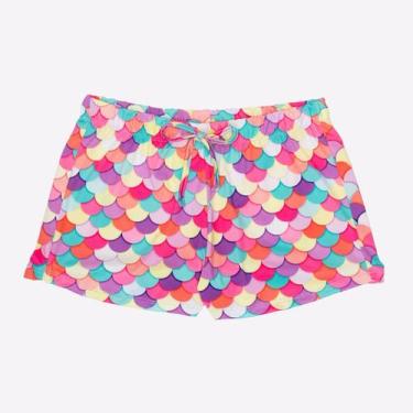 Imagem de Short Curto Menina Infantil Malha Proteção Solar UV Estampado - Fofoti