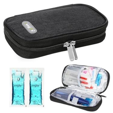 Imagem de Estojo térmico para viagem com refrigerador de insulina YOUSHARES - Estojo térmico para diabéticos, insulina e medicamentos para cuidados com diabéticos com 2 bolsas de gelo aprovadas pela TSA