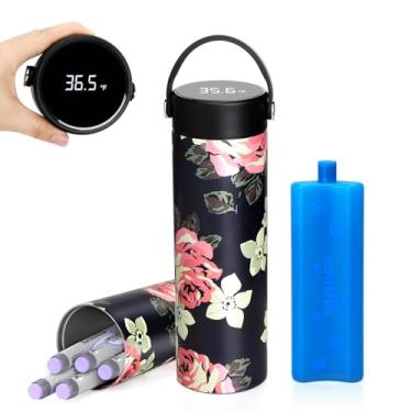 Imagem de Estojo de viagem refrigerador insulina YOUSHARES - Refrigeração verificada por 48 horas com visor de temperatura, frascos para caneta medicamento aprovados pela TSA com visor digital temperatura ℃/℉