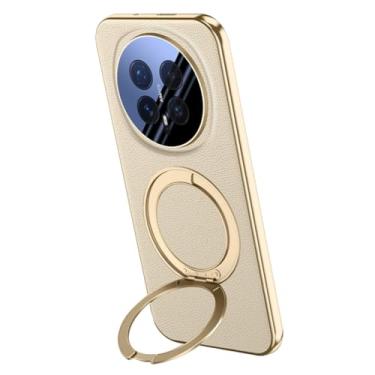 Imagem de FWYANZH Capa magnética para Honor Magic 8 Pro/8, suporte de anel dobrável giratório, proteção total da lente galvanizada, borda dourada, 8
