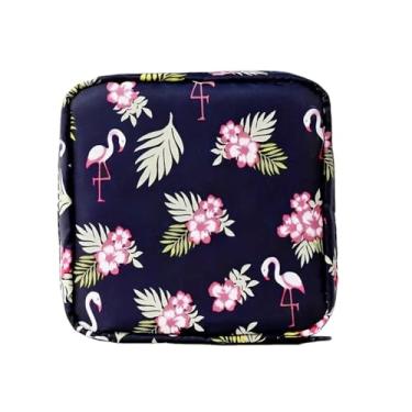 Imagem de Linda bolsa de cosméticos de desenho animado – 1 peça, inodora, não impermeável, caixa de armazenamento multiuso para artigos de higiene pessoal, produtos de higiene e cosméticos (azul marinho)