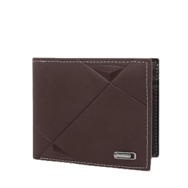 Imagem de Carteira masculina, carteira masculina fina de poliuretano com compartimento para vários cartões, carteira dupla masculina com zíper para viagens, trabalho, Café Leve, Casual
