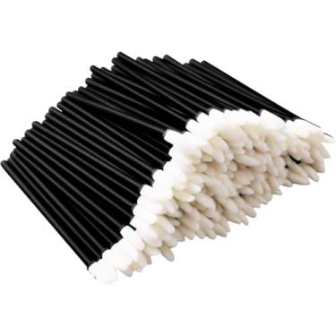 Imagem de 200 pincéis labiais descartáveis, aplicadores de batom preto, aplicadores de brilho labial, aplicadores sem fiapos, varinhas labiais para maquiagem labial