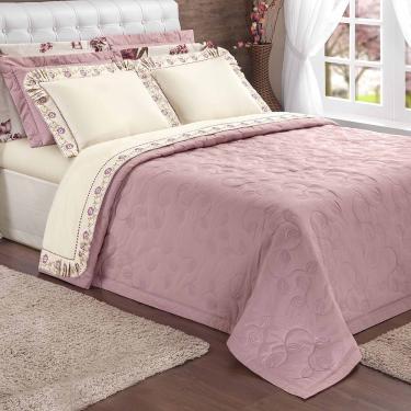 Imagem de Cobre Leito Versatil Queen 03 Peças 180 fios - Rosê