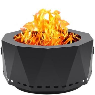 Imagem de Fogão a lenha portátil sem fumaça Fire Pit Permade de 64 cm
