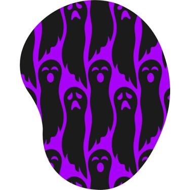 Imagem de Mouse Pad Ergonômico Gota Arte Fantasma Preto Roxo Estampado
