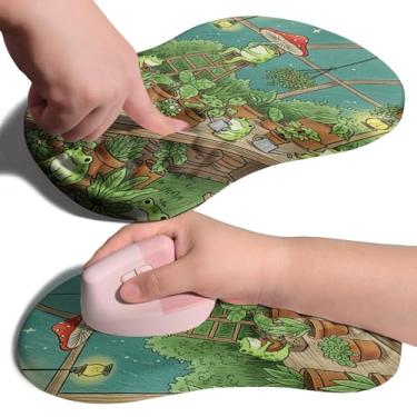 Imagem de Armanza Mouse pad ergonômico com suporte de pulso para articulações com almofada de espuma de memória, colisão de massagem, alívio da dor no túnel do carpo, design de inclinação para descanso de pulso