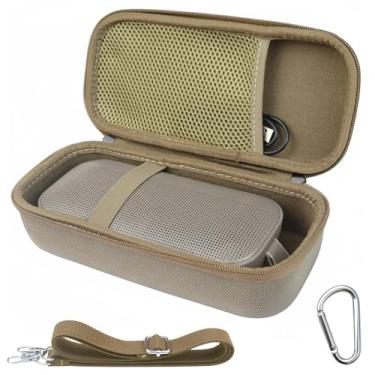 Imagem de AONKE Capa rígida de viagem compatível com alto-falante portátil Bose SoundLink Flex 2ª geração/Bose SoundLink Flex Bluetooth (capa marrom)