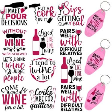 Imagem de 60 peças de papéis de transferência de chaveiro UV DTF - Decalques de vinil para chaves e etiquetas de bagagem, desenhos engraçados com revestimento resistente a arranhões, papéis de transferência