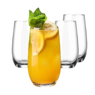 Imagem de Jmtgamtgwj Copos de 480 ml, copos de coquetel de água, conjunto de 4 copos, copos Highball para beber, copos de vidro, conjunto de copos de vidro para café gelado, mojito, suco