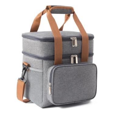 Imagem de Bolsa Térmica Premium Portátil Impermeável – Para Marmita e Bebidas, Ideal para Academia, Fitness e Trabalho, com Alça Grande – Cor Cinza