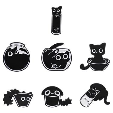 Imagem de Conjunto de broches Cute Cat Peekaboo Cartoon Animal Alloy
