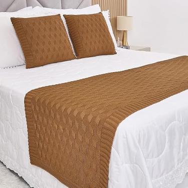 Imagem de Manta Casal, Peseira Manta Tricot Cama Casa Efeito 3d - Somente a Peseira(Caramelo,Casal)