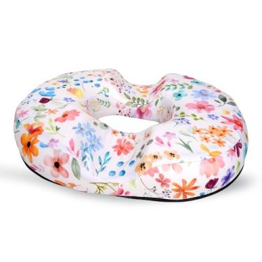 Imagem de Almofada de donut floral para hemorróidas, almofada de assento para alívio da dor no cóccix – Almofada para cadeira de escritório em casa para trabalho sentado por muito tempo – Almofadas de assento