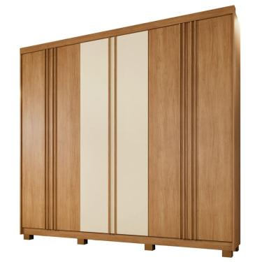 Imagem de Guarda Roupa Porto 6 Portas Ripado 4 Gavetas 10 Prateleiras - Benetil