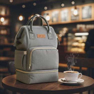 Imagem de Mochila maternidade expansível bolsa bebê mamãe passeio fraldas mamade