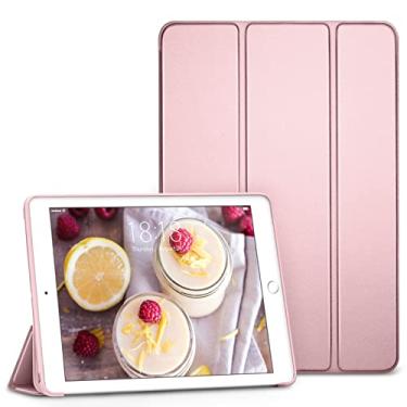 Imagem de DTTO Capa para iPad 9ª/8ª/7ª geração 10.2, traseira leve de TPU macio para iPad de 10,2 polegadas (2021/2020/2019) [despertar/hibernar automático + suporte de três dobras] - ouro rosa