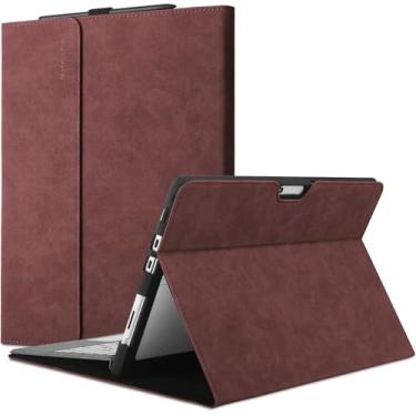 Imagem de SSS·GRGB Capa para Microsoft Surface Pro 8 de 13 polegadas, visualização de vários ângulos, suporte para caneta, dissipação de calor leve, compatível com teclado tipo capa, vermelho