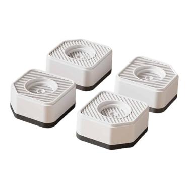 Imagem de Baoblaze Conjunto de 4 pés antivibração para máquina de lavar, antiderrapantes, com absorção de impacto, portáteis e universais, ideais para geladeira, Branco