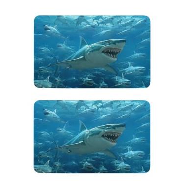 Imagem de Blueangle Conjunto de 2 ímãs de geladeira Sea Shark - Ímãs decorativos engraçados de geladeira de cozinha - Seguro para lava-louças e decoração magnética durável (6)