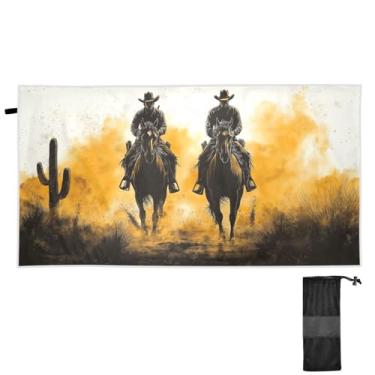 Imagem de Blueangle Toalha de praia American West Cowboy - Toalhas de viagem compactas e leves - Toalha de secagem rápida super absorvente para natação, acampamento e férias (500)