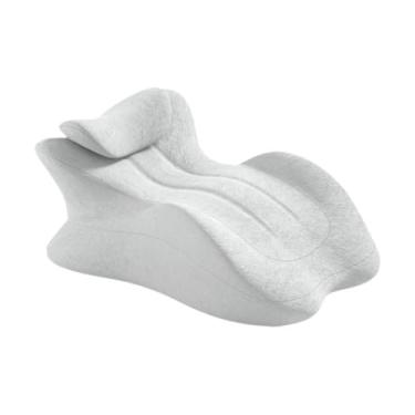 Imagem de SiaBiced Almofada de cunha para cama com design ergonômico, almofada triangular para dormir e ler, Cinza Claro