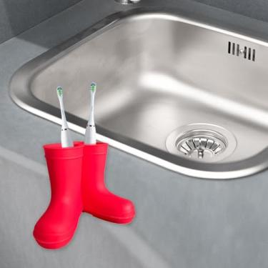 Imagem de Suporte de escova de dentes criativo de silicone azul para banheiro - design divertido, funciona como suporte de escova de dentes elétrica, decoração de banheiro e organizador de silicone