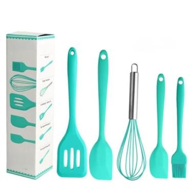 Imagem de Utensilios para Cozinha Conjunto 12 Peças - Espatula de Silicone e Colher de Silicone para Cozinha, Cabo de Madeira, Adaptável a Panelas Antiaderentes, Ideal para Uso Doméstico