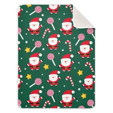Imagem de Wassud Cobertor de bebê Papai Noel e pirulito para meninos e meninas, cobertor infantil essencial para recém-nascido, cobertores macios para bebês 76 x 101 cm