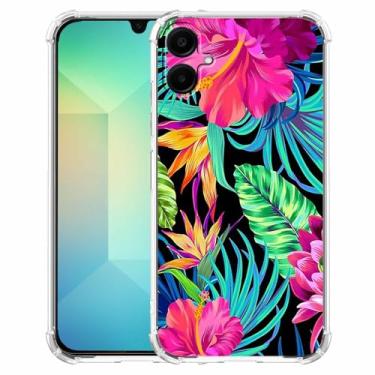 Imagem de malegaon Hibiscus flor estética tropical floral padrão, capa completa de TPU macio moderno para Samsung Galaxy A06
