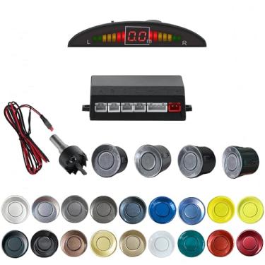 Imagem de SANDETOUN Kit de sensor de estacionamento kit de sensor de reserva sensor reverso para carro 18 opções de cores para sondas ajustável alarme volume profissional sensor de reversa para carro assistente